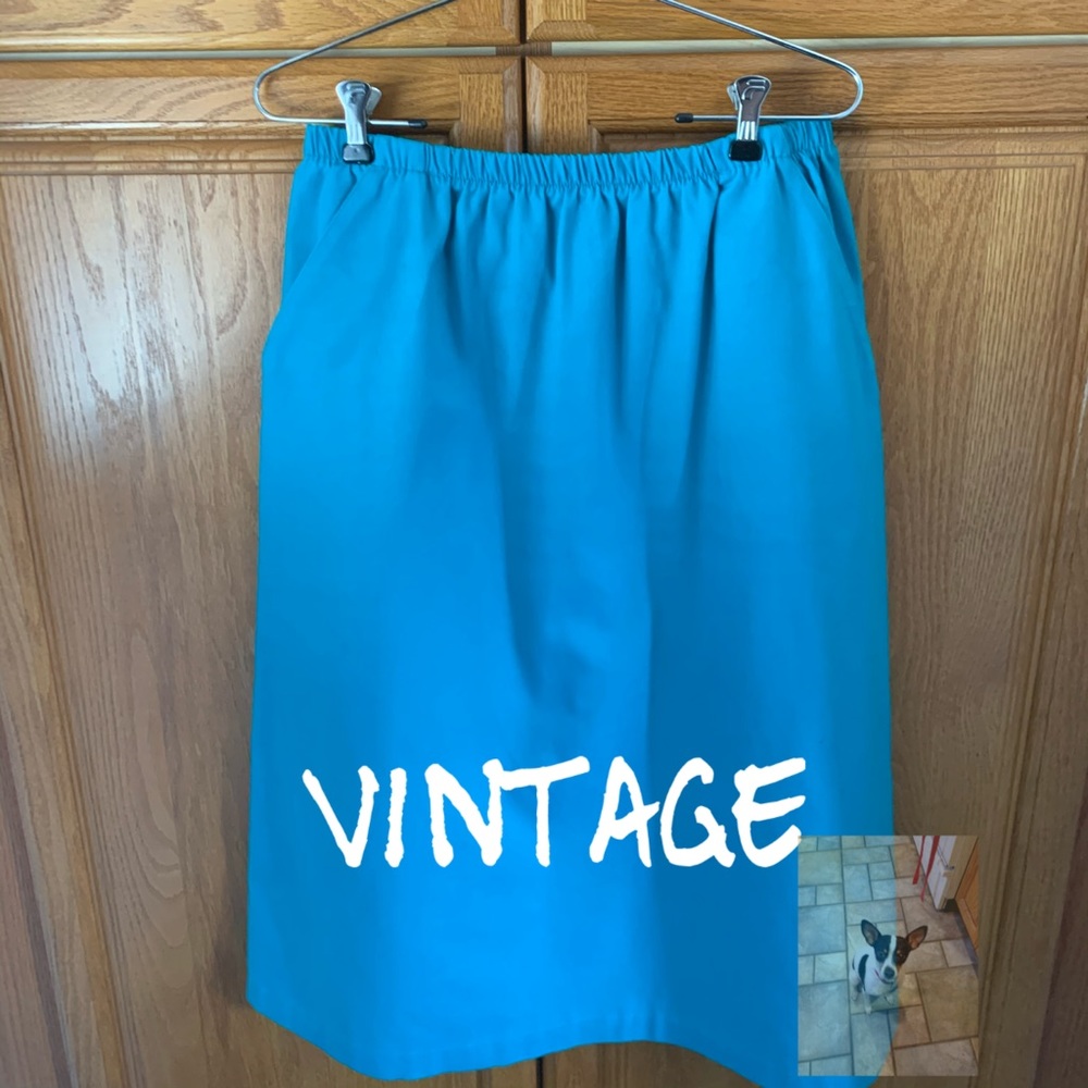 Vintage turquoise A line skirt size 18